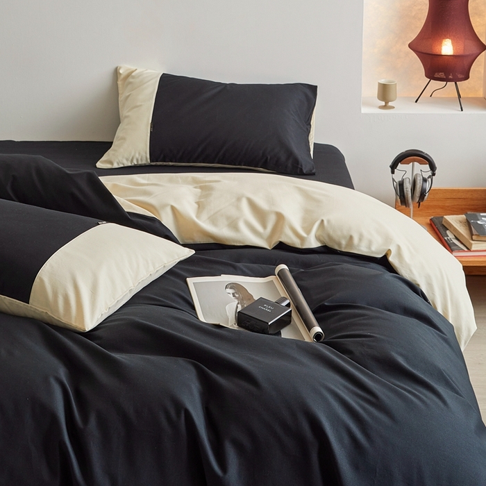 91家纺网 家纺一手货源 找家纺 （总）梦享生活家居 2023新款全棉碳素磨毛四件套秋冬季保暖加厚纯棉四件套简约现代风