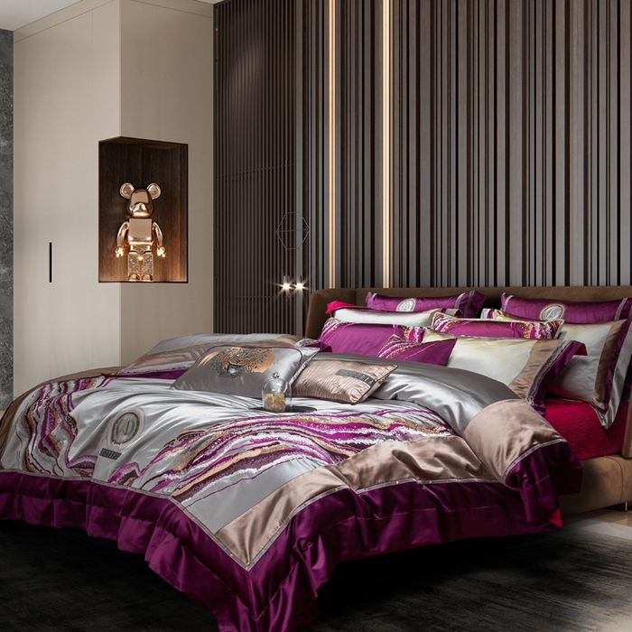 91家纺网 家纺一手货源 找家纺 至爱今生 新款锦缎色织多件套 奥莉薇