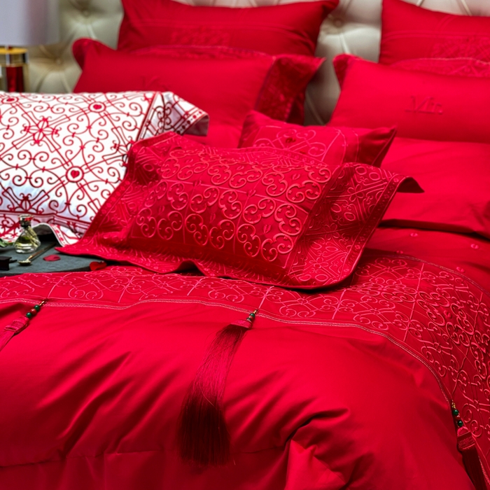 91家纺网 家纺一手货源 找家纺 至爱今生 新款全棉婚庆多件套 爱的宣言