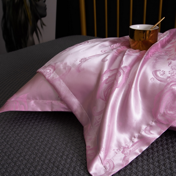 91家纺网 家纺一手货源 找家纺 梦舒羽 2025新款单人枕套一对装2只枕头套贡缎提花学生宿舍枕芯套件情侣双人长枕套 似水柔情