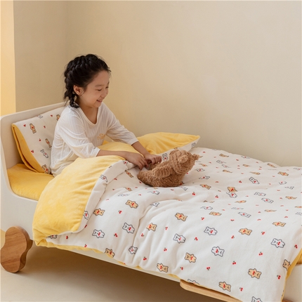 91家纺网 家纺一手货源 找家纺 （总）艾佳宝贝 2023新款牛奶绒多功能儿童盖毯式可脱卸被子