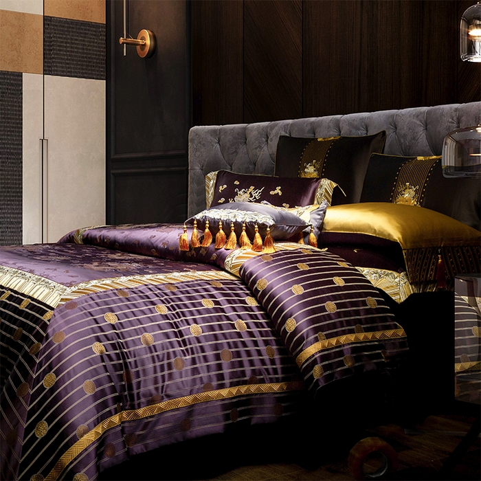 91家纺网 家纺一手货源 找家纺 至爱今生 新款锦缎色织多件套 爱在紫禁城