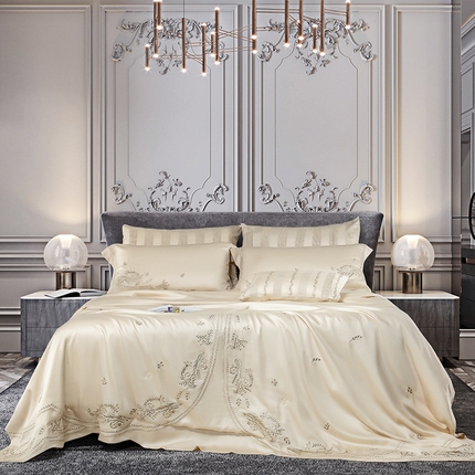 91家纺网 家纺一手货源 找家纺 至爱今生 新款锦缎色织多件套 慕柳咖