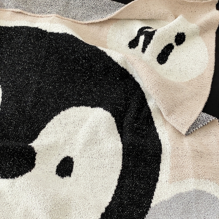 91家纺网 家纺一手货源 找家纺 圆岛家纺 2023新款半边绒针织毛毯 胖鹅