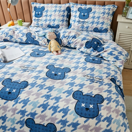 91家纺网 家纺一手货源 找家纺 （总）乐居坊 2023新款高克重牛奶绒印花保暖四件套（提供买家秀）