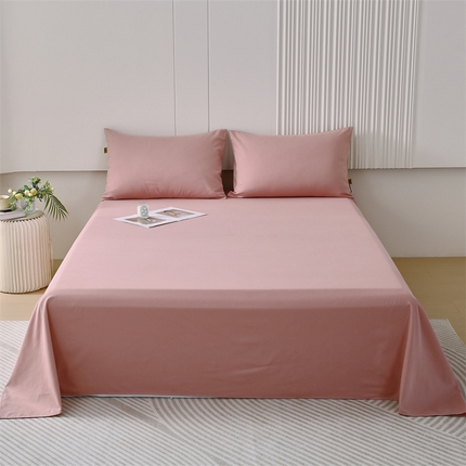 91家纺网 家纺一手货源 找家纺 凯磊 2025新款纯棉纯色磨毛单品系列·床单 梦幻粉