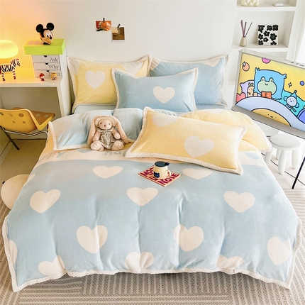 91家纺网 家纺一手货源 找家纺 （总）川悦生活 2023新款牛奶绒200克宽边四件套