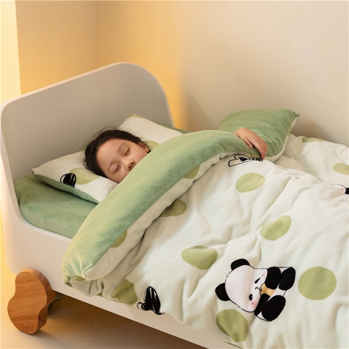 91家纺网 家纺一手货源 找家纺 （总）艾佳宝贝 艾佳宝贝 2023保暖牛奶绒儿童幼儿园多件套