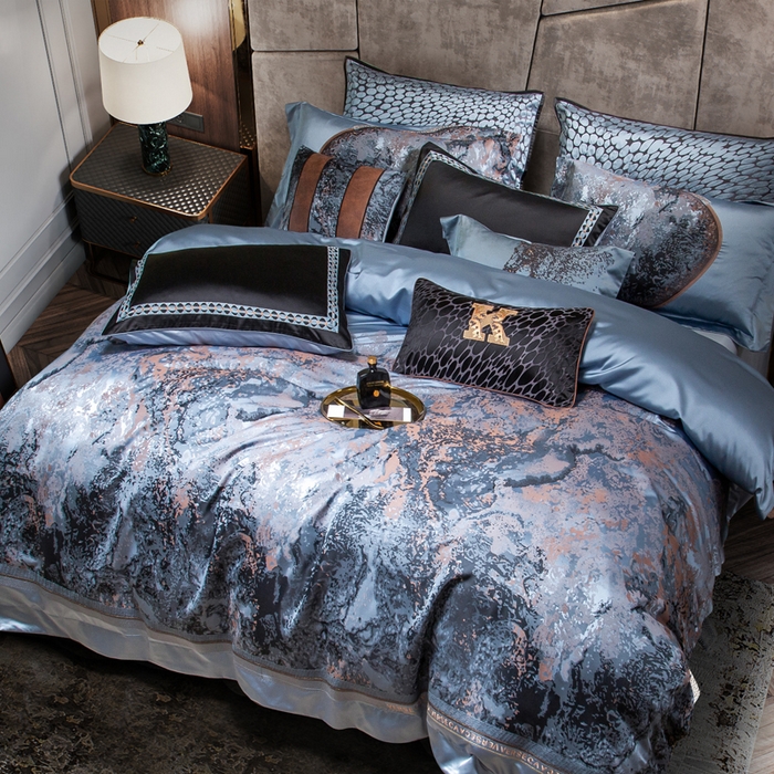 91家纺网 家纺一手货源 找家纺 至爱今生 新款锦缎色织多件套 劳埃德