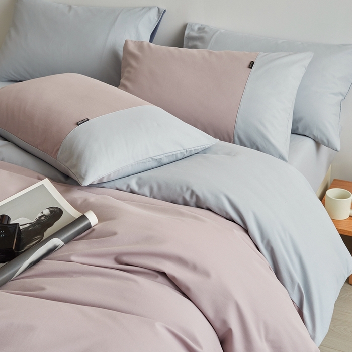 91家纺网 家纺一手货源 找家纺 梦享生活家居 2023新款全棉碳素磨毛四件套秋冬季保暖加厚纯棉四件套简约现代风 藕荷