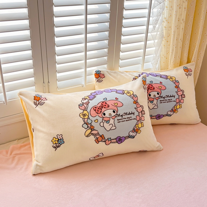 91家纺网 家纺一手货源 找家纺 星座 2025三丽鸥牛奶绒四件套 美乐蒂