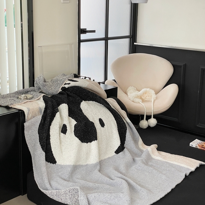 91家纺网 家纺一手货源 找家纺 圆岛家纺 2023新款半边绒针织毛毯 胖鹅