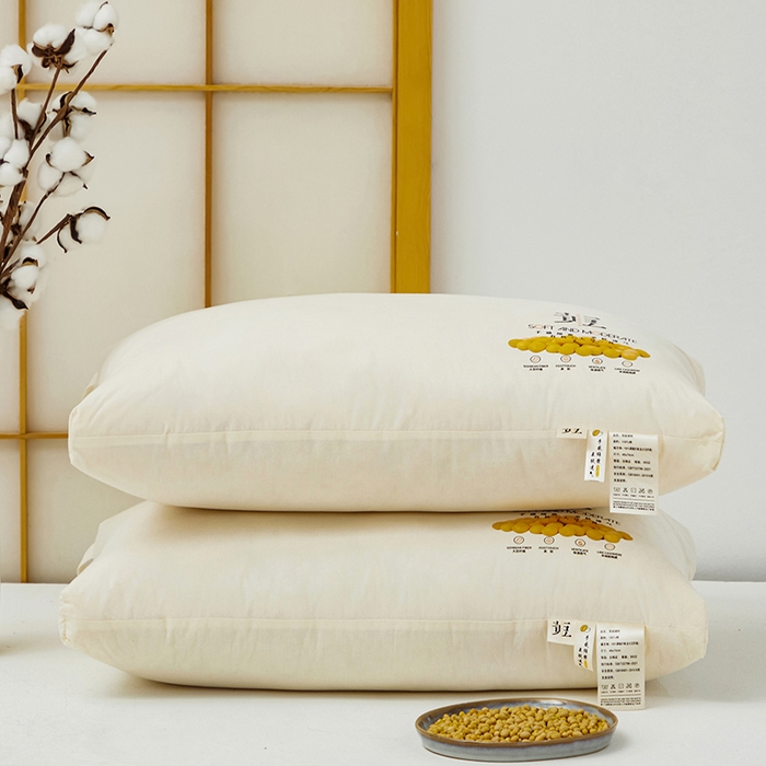 91家纺网 家纺一手货源 找家纺 （总）昕科 2025新款A类全棉大豆纤维黄豆枕芯-纯棉大豆枕头大豆纤维护颈枕头