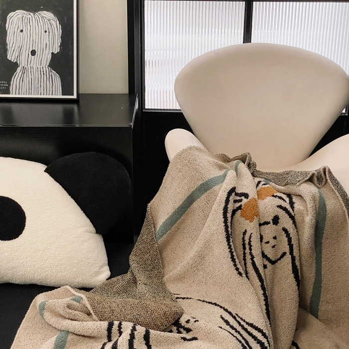 91家纺网 家纺一手货源 找家纺 圆岛家纺 2023新款半边绒针织毛毯 约克夏