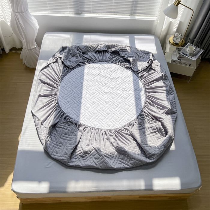 91家纺网 家纺一手货源 找家纺 共鸣沙发垫 2023新款水洗棉夹棉床笠 灰色