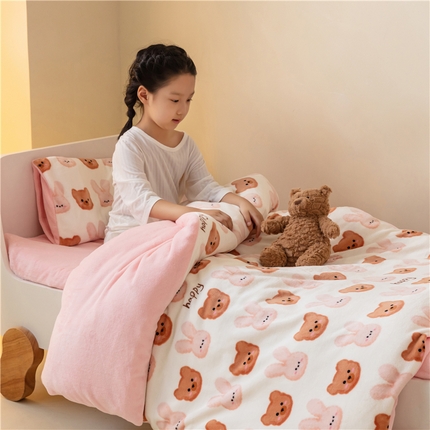 91家纺网 家纺一手货源 找家纺 （总）艾佳宝贝 2023新款牛奶绒多功能儿童盖毯式可脱卸被子