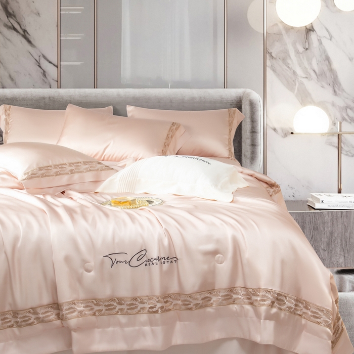 91家纺网 家纺一手货源 找家纺 至爱今生 新款锦缎色织多件套 拾一夏被