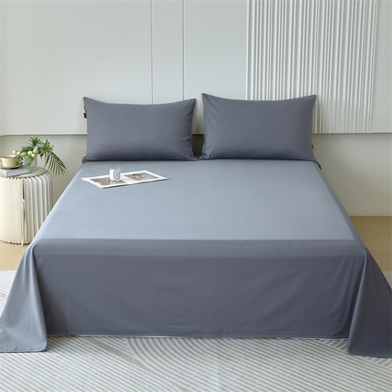 91家纺网 家纺一手货源 找家纺 凯磊 2025新款纯棉纯色磨毛单品系列·床单 蓝灰色