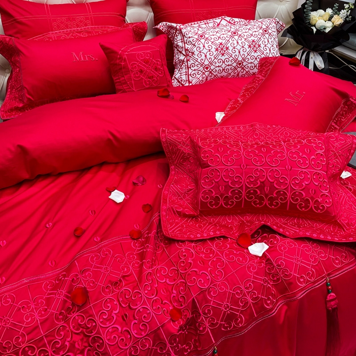 91家纺网 家纺一手货源 找家纺 至爱今生 新款全棉婚庆多件套 爱的宣言