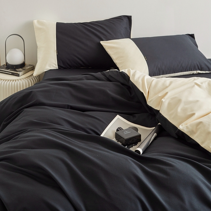 91家纺网 家纺一手货源 找家纺 （总）梦享生活家居 2023新款全棉碳素磨毛四件套秋冬季保暖加厚纯棉四件套简约现代风