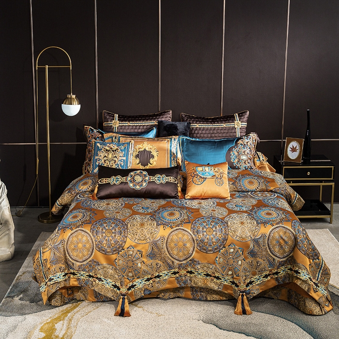 91家纺网 家纺一手货源 找家纺 至爱今生 新款锦缎色织多件套 娜美