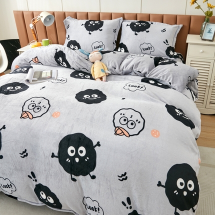 91家纺网 家纺一手货源 找家纺 （总）乐居坊 2023新款高克重牛奶绒印花保暖四件套（提供买家秀）