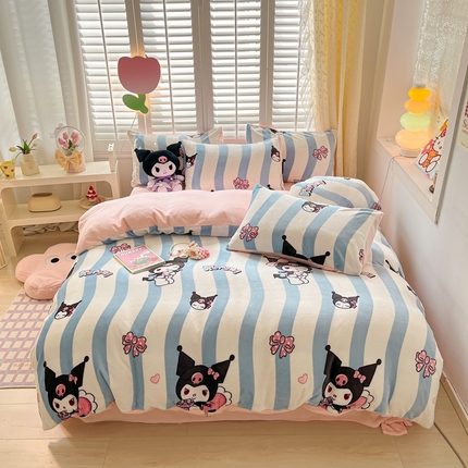 星座 2025三丽鸥牛奶绒四件套 可爱库洛米