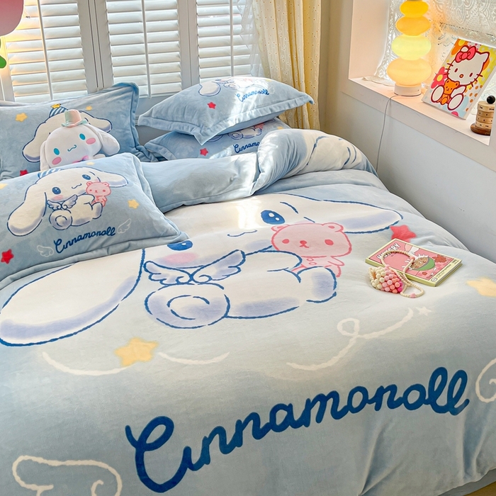 91家纺网 家纺一手货源 找家纺 星座 2025三丽鸥牛奶绒四件套 大耳狗-大版