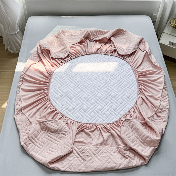 91家纺网 家纺一手货源 找家纺 共鸣沙发垫 2023新款水洗棉夹棉床笠 玉色