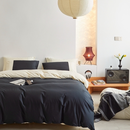 91家纺网 家纺一手货源 找家纺 （总）梦享生活家居 2023新款全棉碳素磨毛四件套秋冬季保暖加厚纯棉四件套简约现代风