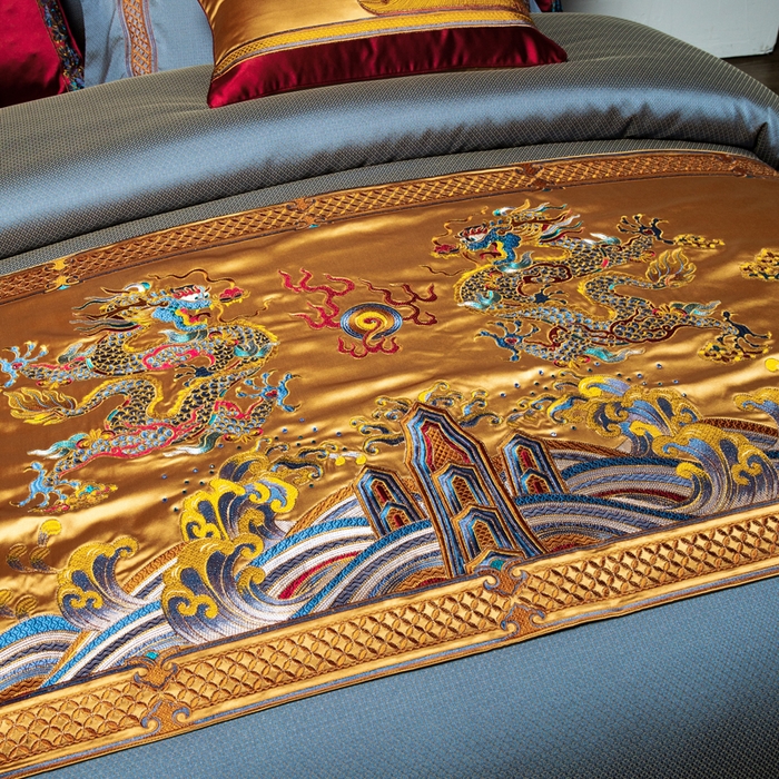 91家纺网 家纺一手货源 找家纺 至爱今生 新款锦缎色织多件套 九五之尊