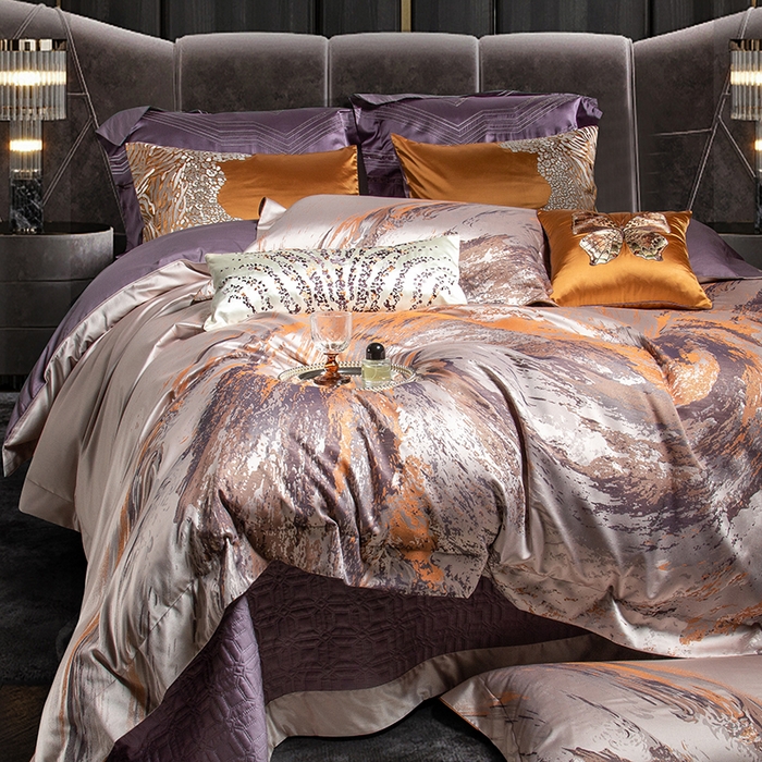 91家纺网 家纺一手货源 找家纺 至爱今生 新款锦缎色织多件套 约克里安