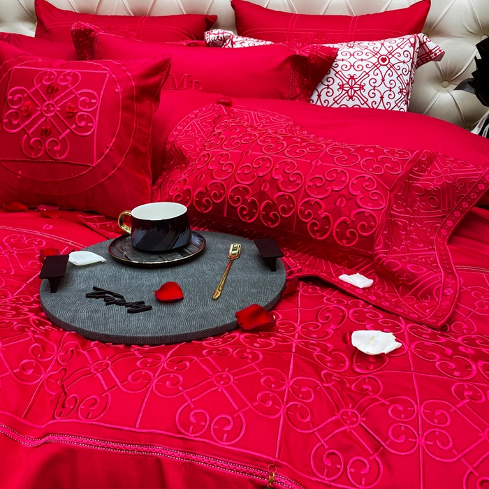 91家纺网 家纺一手货源 找家纺 至爱今生 新款全棉婚庆多件套 爱的宣言