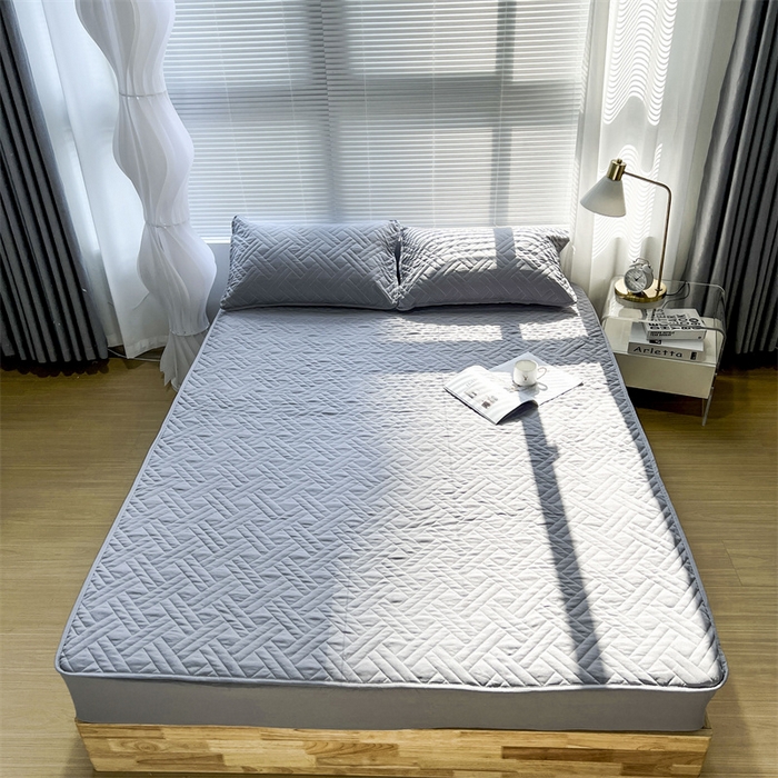 91家纺网 家纺一手货源 找家纺 共鸣沙发垫 2023新款水洗棉夹棉床笠 灰色