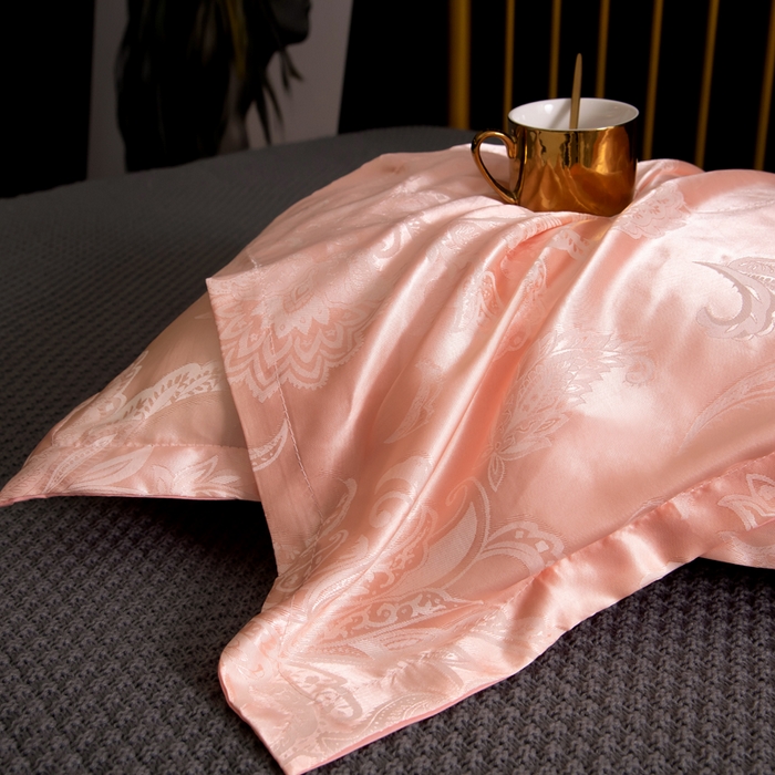 91家纺网 家纺一手货源 找家纺 梦舒羽 2025新款单人枕套一对装2只枕头套贡缎提花学生宿舍枕芯套件情侣双人长枕套 倾城风范