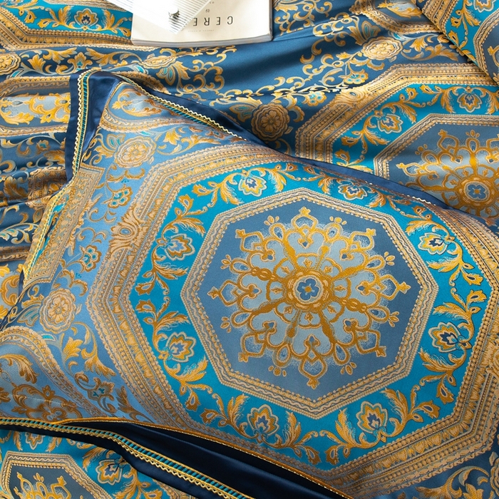 91家纺网 家纺一手货源 找家纺 至爱今生 新款锦缎色织多件套 畅想曲