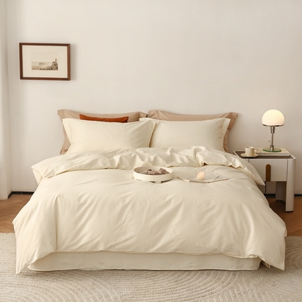 91家纺网 家纺一手货源 找家纺 （总）花时间 2023新款100S全棉磨毛四件套-初暖