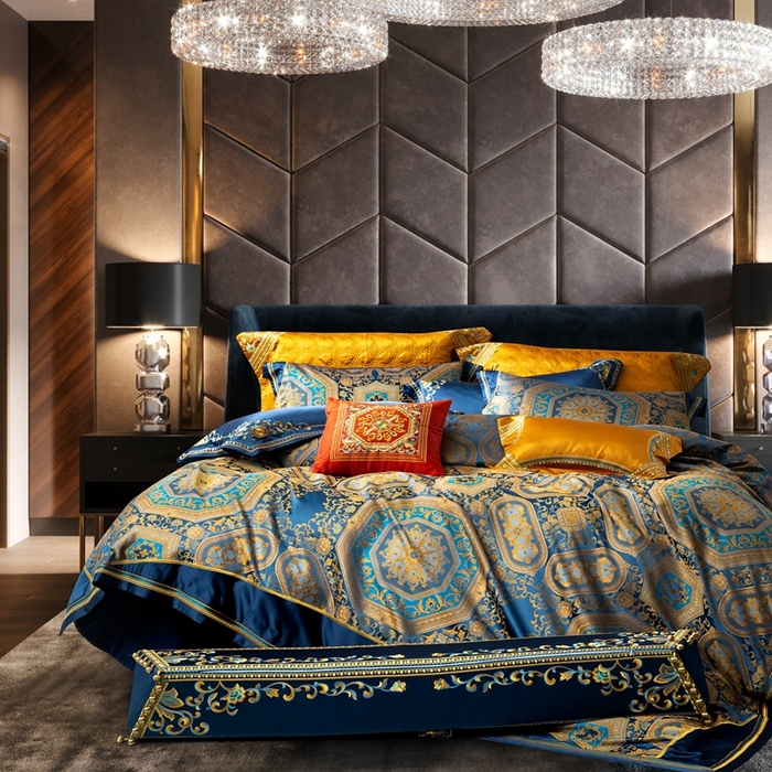 91家纺网 家纺一手货源 找家纺 至爱今生 新款锦缎色织多件套 畅想曲