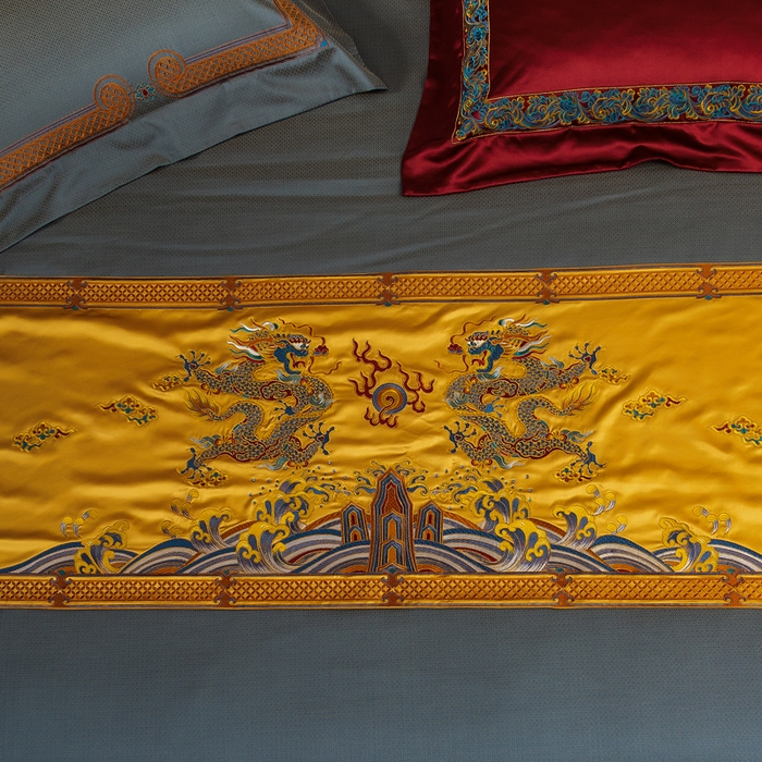 91家纺网 家纺一手货源 找家纺 至爱今生 新款锦缎色织多件套 九五之尊