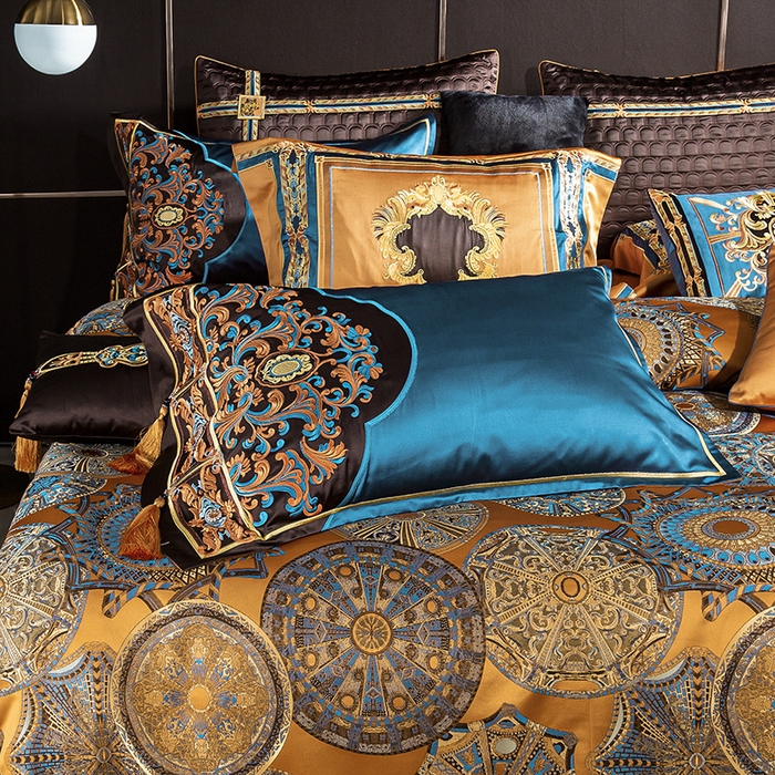 91家纺网 家纺一手货源 找家纺 至爱今生 新款锦缎色织多件套 娜美