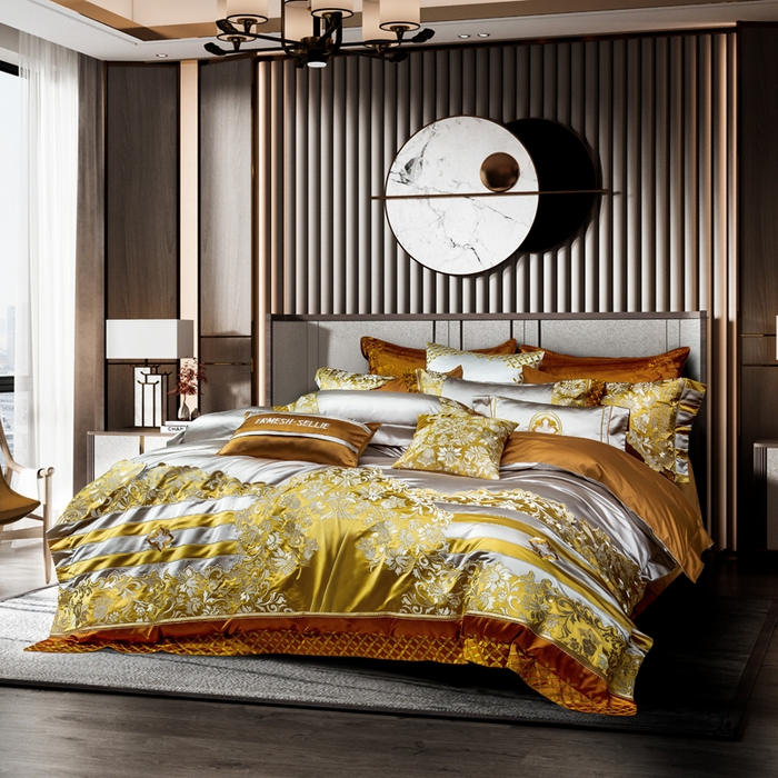 91家纺网 家纺一手货源 找家纺 至爱今生 新款锦缎色织多件套 杜丽鞍