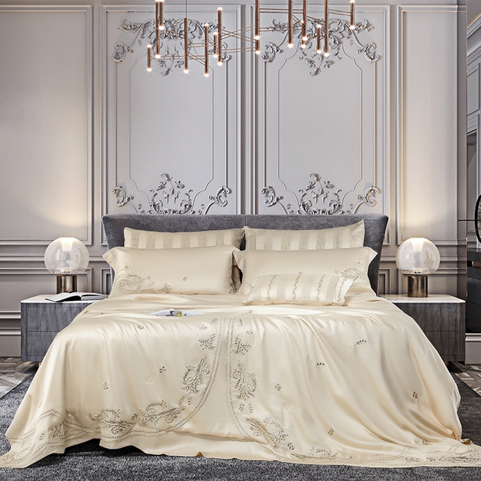 91家纺网 家纺一手货源 找家纺 至爱今生 新款锦缎色织多件套 慕柳咖