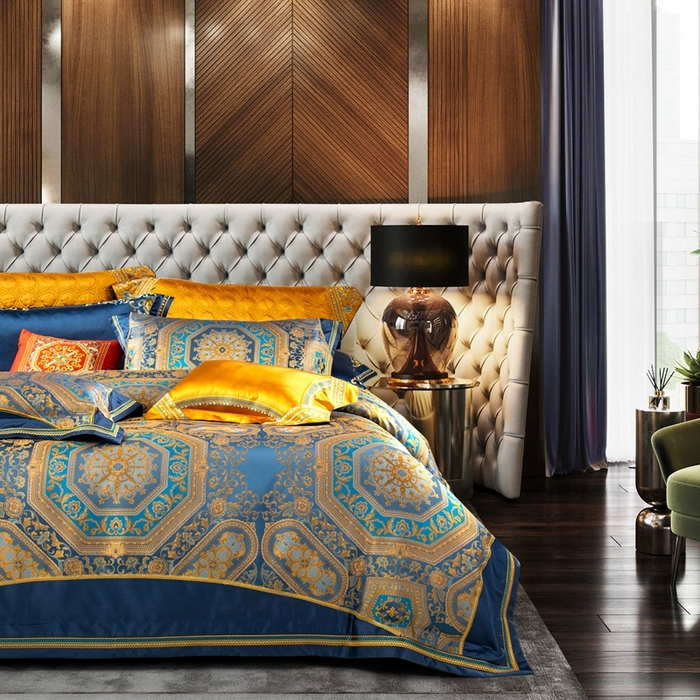 91家纺网 家纺一手货源 找家纺 至爱今生 新款锦缎色织多件套 畅想曲