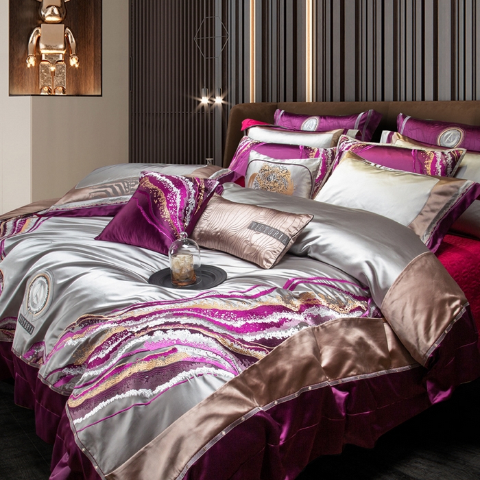 91家纺网 家纺一手货源 找家纺 至爱今生 新款锦缎色织多件套 奥莉薇