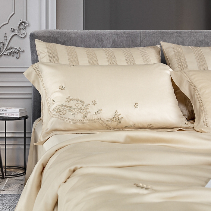 91家纺网 家纺一手货源 找家纺 至爱今生 新款锦缎色织多件套 慕柳咖