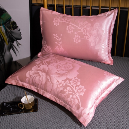 91家纺网 家纺一手货源 找家纺 （总）梦舒羽 2025新款单人枕套一对装2只枕头套贡缎提花学生宿舍枕芯套件情侣双人长枕套
