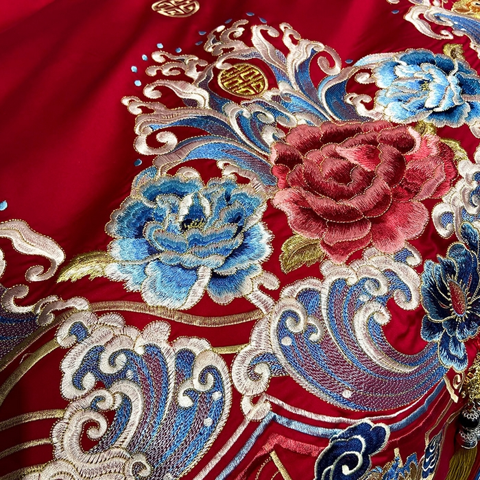 91家纺网 家纺一手货源 找家纺 至爱今生 新款全棉婚庆多件套 金玉满堂