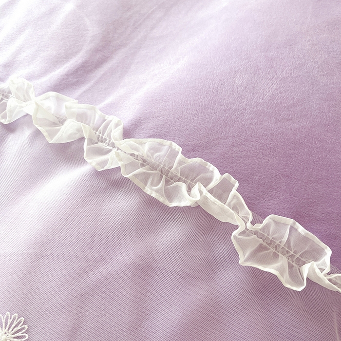 91家纺网 家纺一手货源 找家纺 唐人居 2025新款安妮系列水晶绒四件套 安妮-浅紫