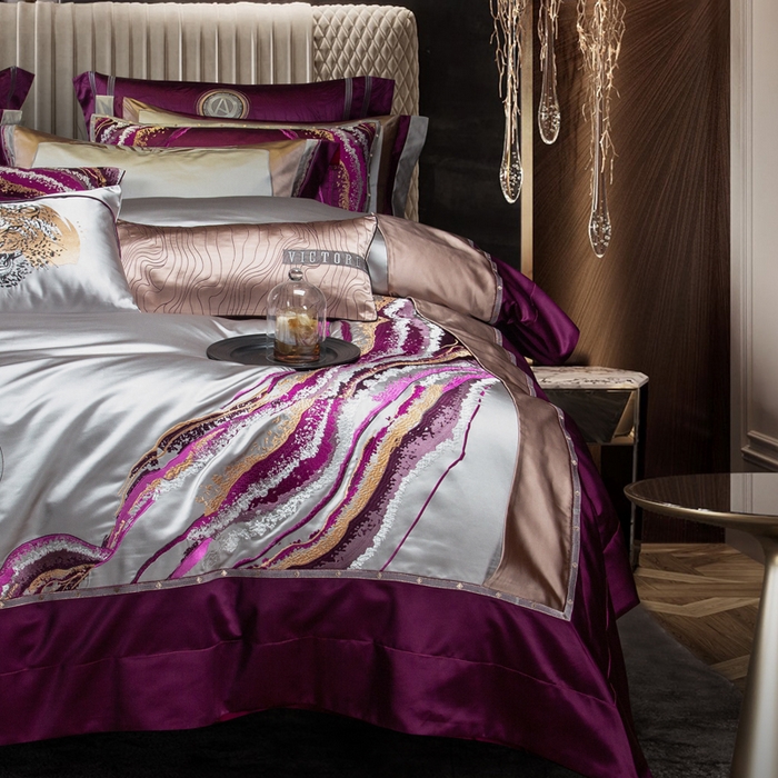 91家纺网 家纺一手货源 找家纺 至爱今生 新款锦缎色织多件套 奥莉薇