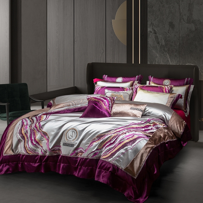 91家纺网 家纺一手货源 找家纺 至爱今生 新款锦缎色织多件套 奥莉薇